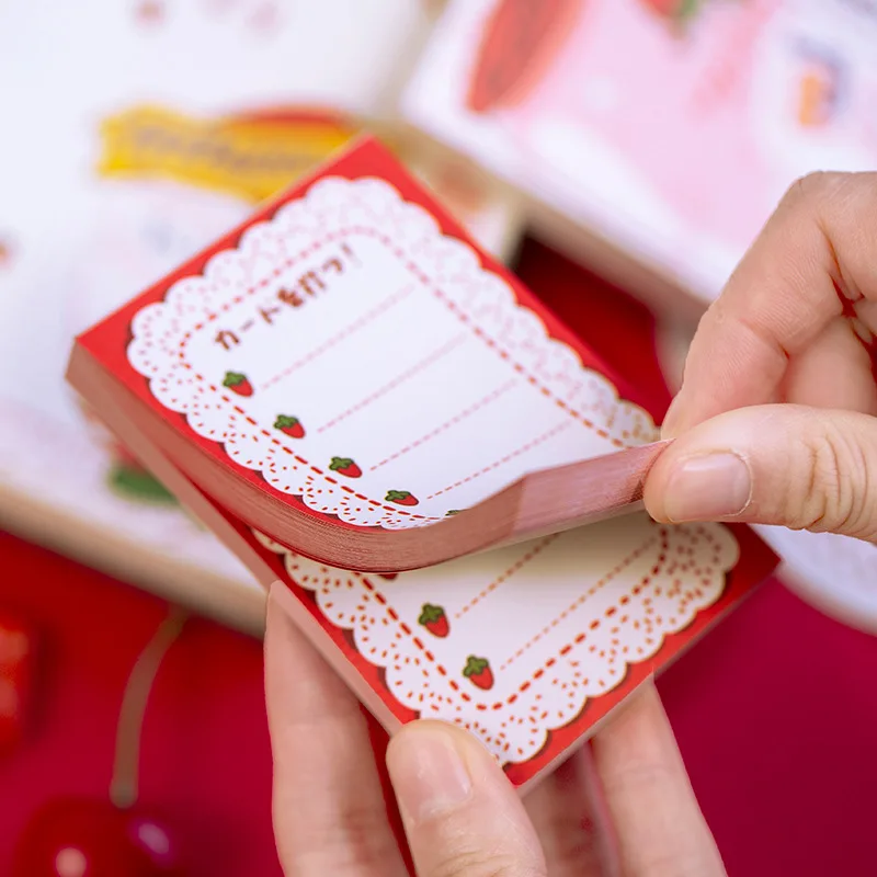 100 листов милый блокнот с клубничкой портативный ежедневный сделай сам бумажные