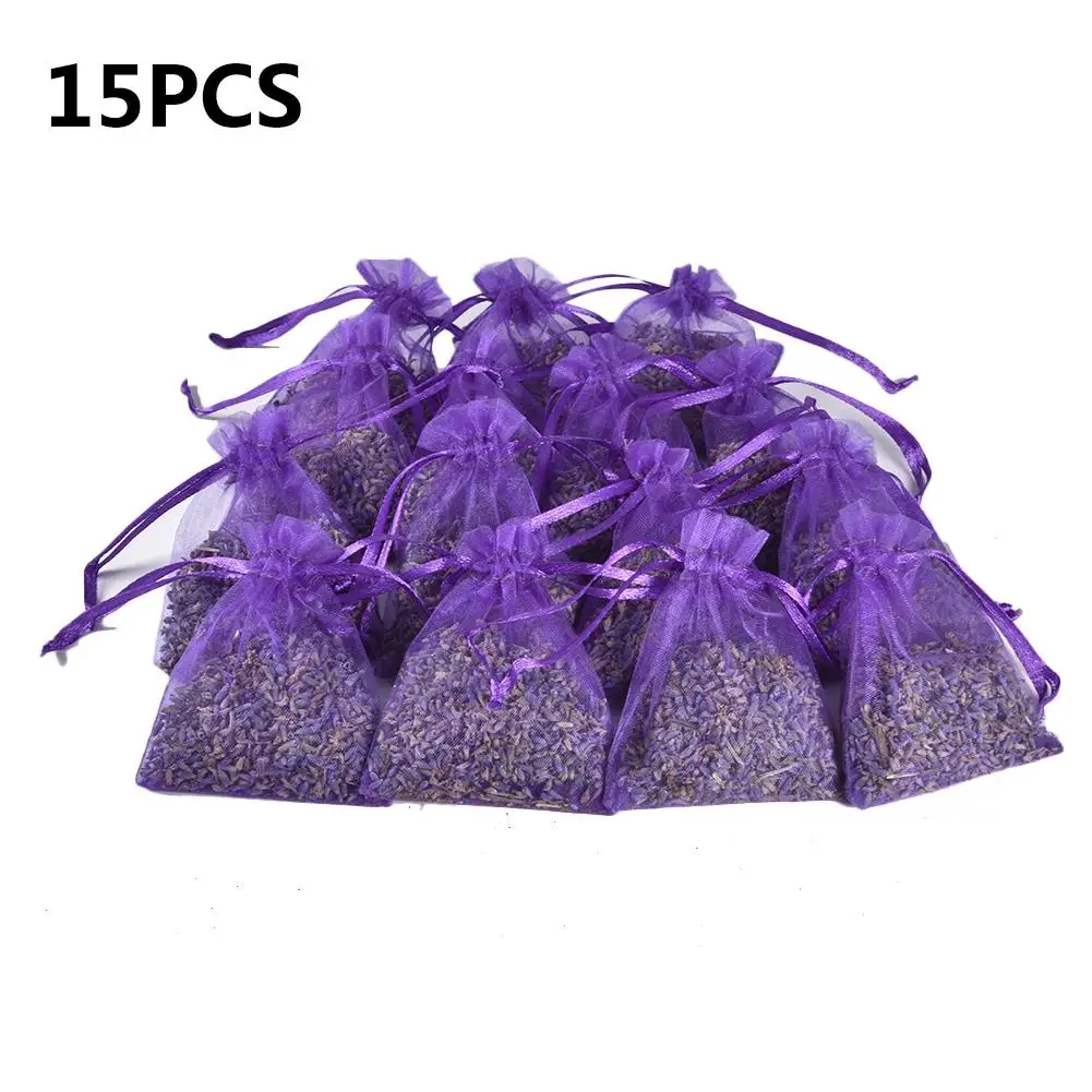 

15 Pcs Natural Lavender Bud Dry Flower Sachet Bag Car Room Aromatic Air Refresh Desiccant Home Fragrance Sachets Moth &Mildew