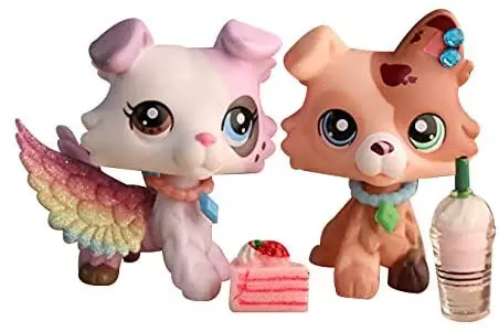 Зоомагазин мороженое и масло колли 2 штуки редкие фигурки с разными глазами собак