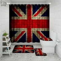 vintage red white union jack bathroom shower curtain flag of united kingdom uk flag bathroom mat toilet lid bathtub with hook