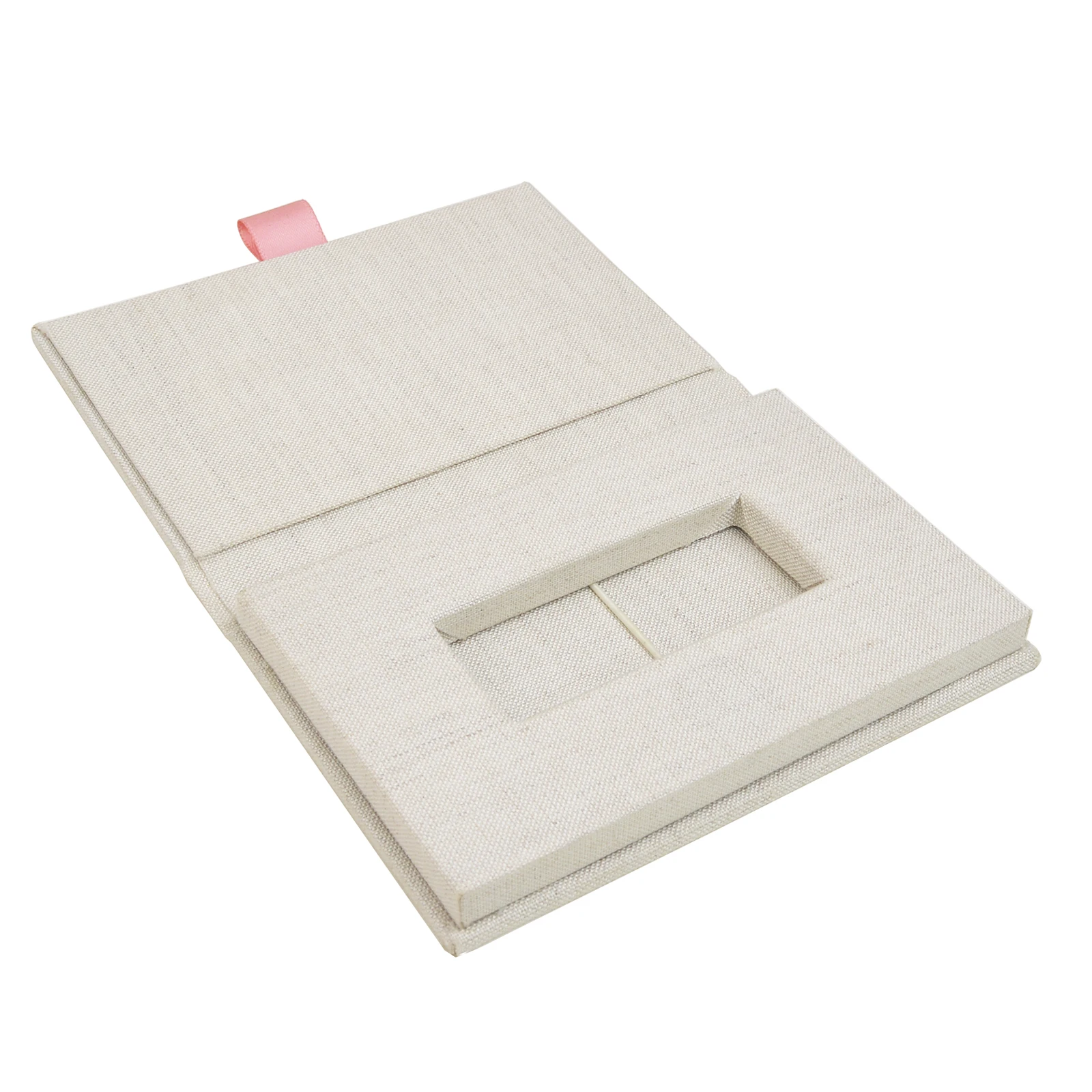 Embalaje de caja USB personalizado, funda de lino con logotipo personalizado hecho a mano, embalaje de unidad Flash, embalaje para fotograf&iacute;a de boda-4