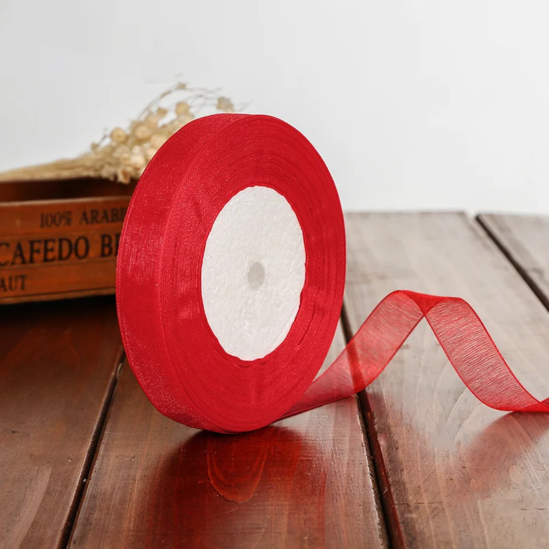 

1.5CM Transparent Decorative Snow Gauze With Abrasive Belt Hook Hat Hair Accessories Ribbon Hand-Knitted Wedding Birthday Party