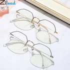 Zilead, анти-синий светильник, оправа для очков, металлическая круглая полуоправа, оптические очки, простые очки для мужчин и женщин