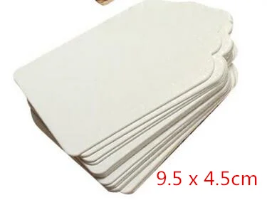9.5 x 4.5cm white 50 шт волнистые крафт-бумажные бирки бумажные этикетки карты для свадьбы/конфеты/Детские Подарочные продукты бирка посылка на заказ бирка для одежды - Цвет: 9.5 x 4.5cm white