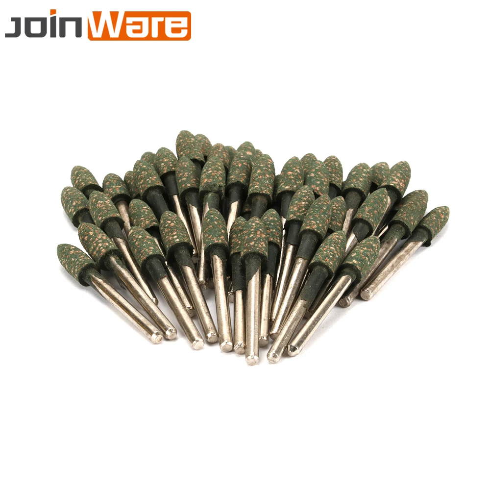 

100Pcs 3mm Shank Bullet Special Rubber Mounted Point Grinding Polishing Head For Mould Finish Polish Dremel Grinder Rotary Tools