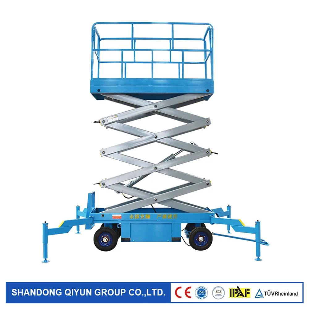 

Qiyun EXW Price with CE ISO IPAF TUV 1.5-2 kw AC&DC Hydraulic Mobile Scissor Lift with Heavy Load Capacity 500-2000kg OEM ODM