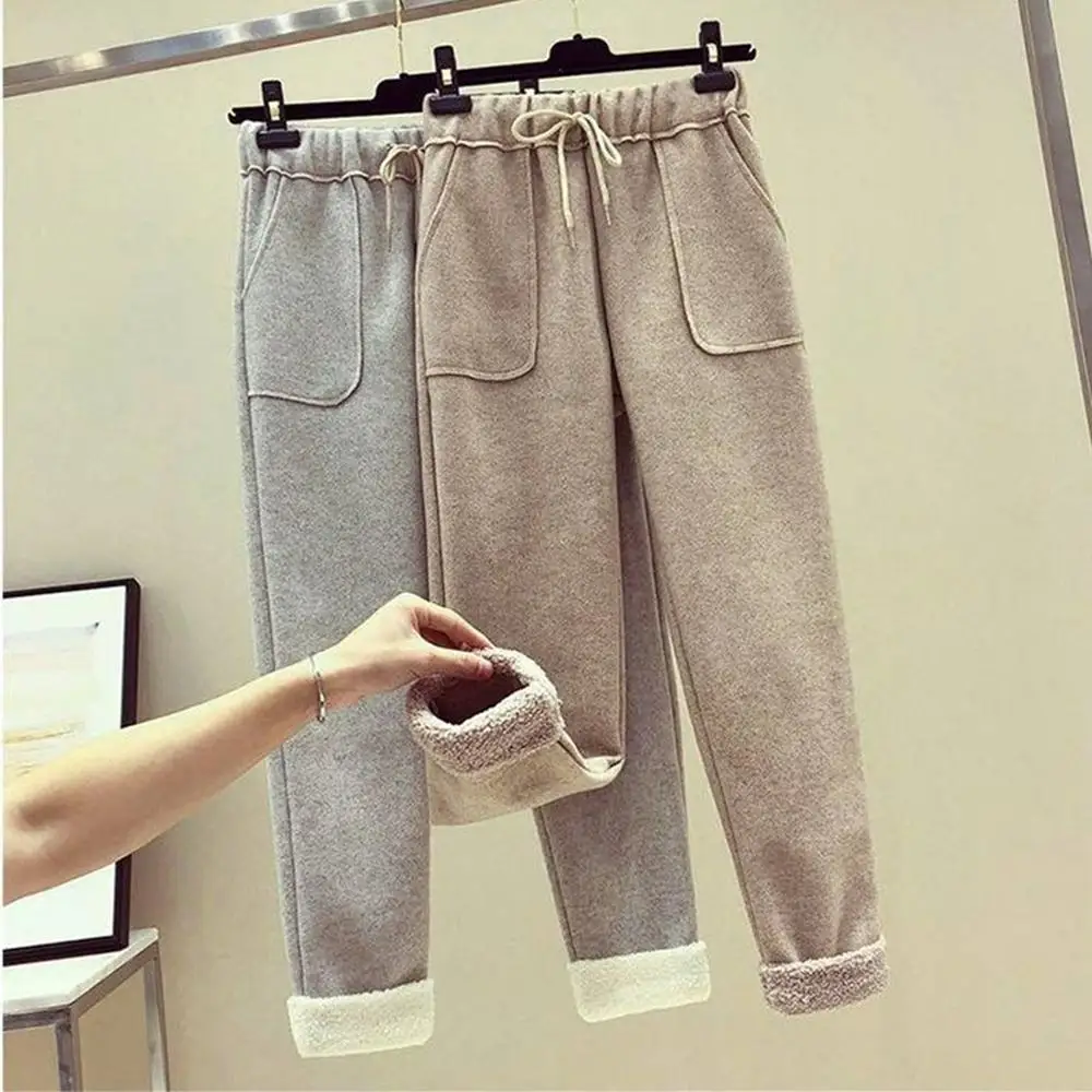 Женские плотные бархатные брюки зима 2020 Теплые повседневные шаровары на