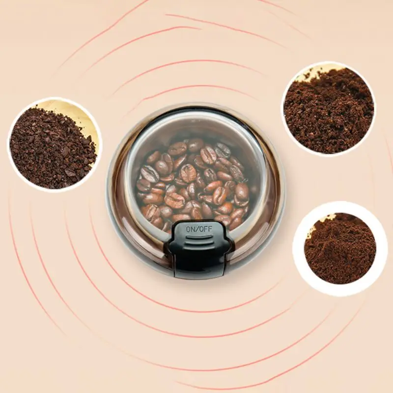 

US/EU Plug Electric Pulverizer Coffee Beans Nut Dry Grinder Portable Cereal Grain Milling Machine for Kitchen Office