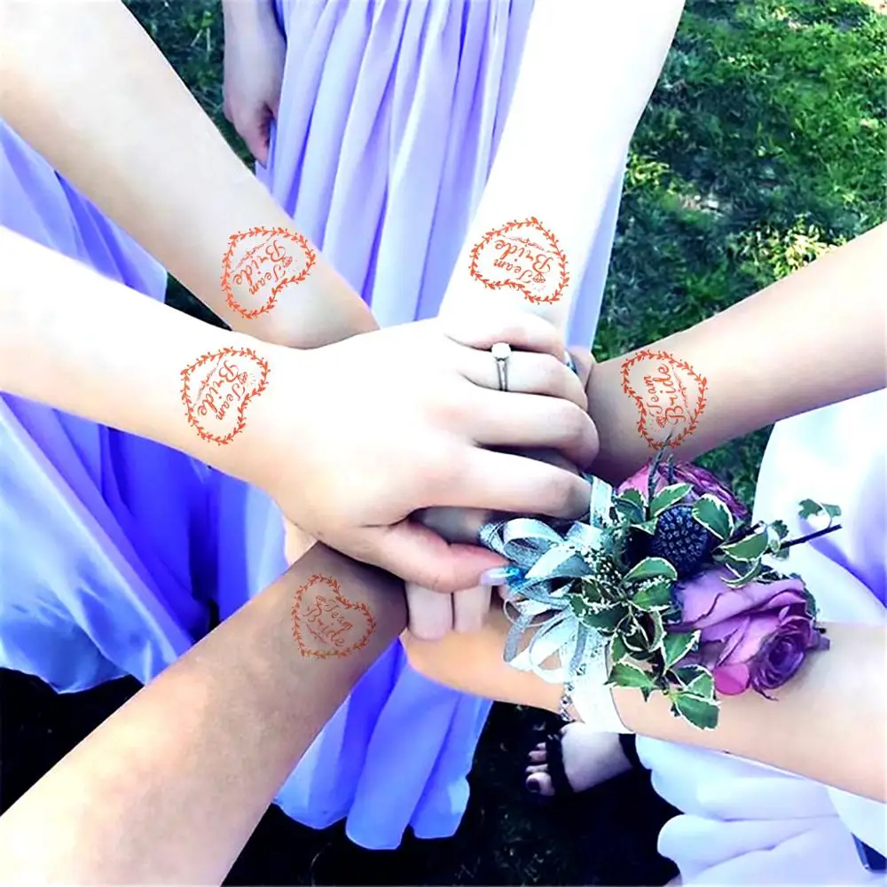 Девичник вечерние 20 штук Роза золотистые временные тату наклейки с надписью