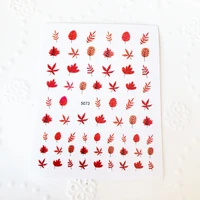 fall gold leaves nail stickers autumn decoration girl faovr gift sliders for manicure maple leaf nail art water decals
