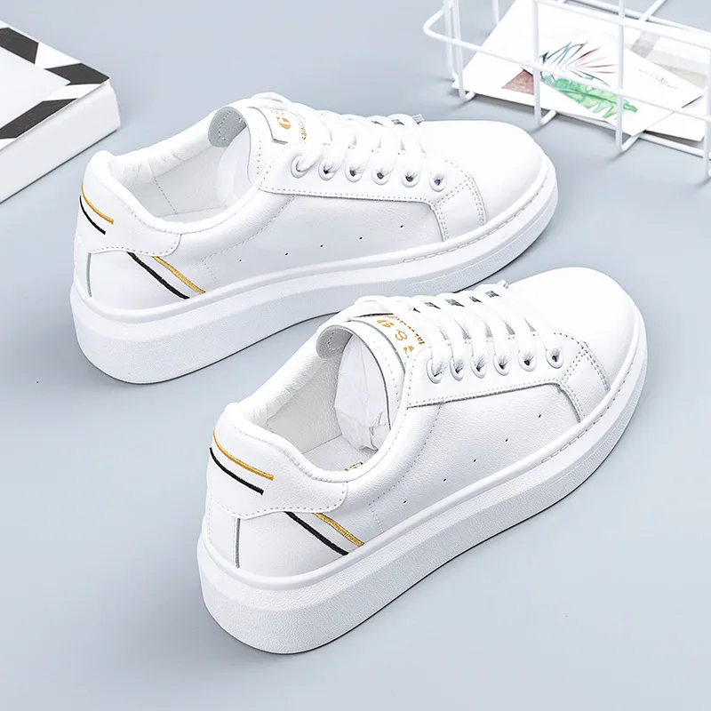 Женские кроссовки из искусственной кожи SWYIVY белые на платформе новинка 2020