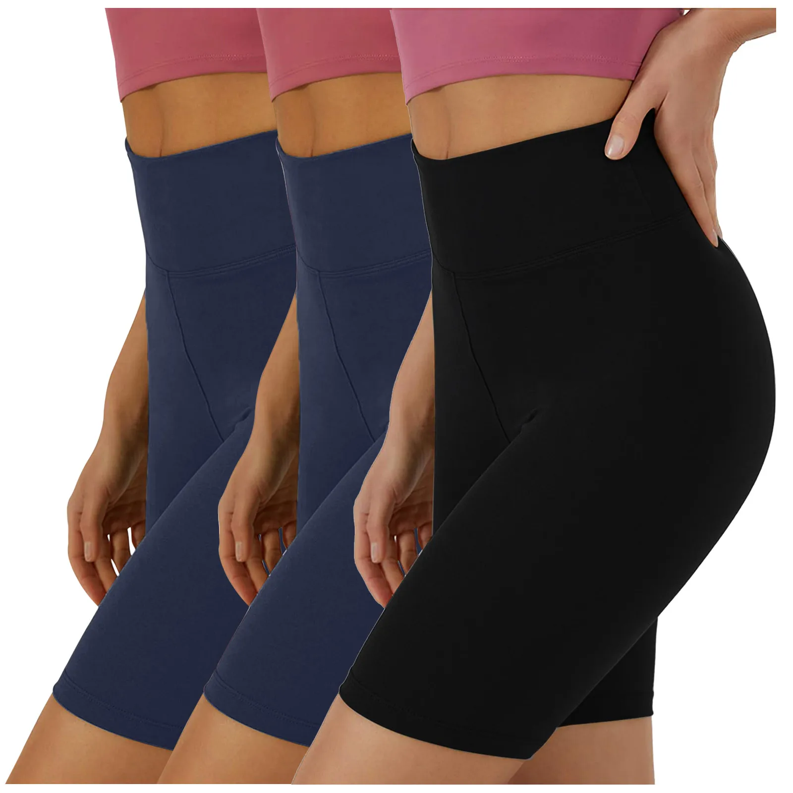 

High stretch women's yoga pants Short close-fitting soft and breathable women's bottoming shorts 3pc Stretch Push Up Pants