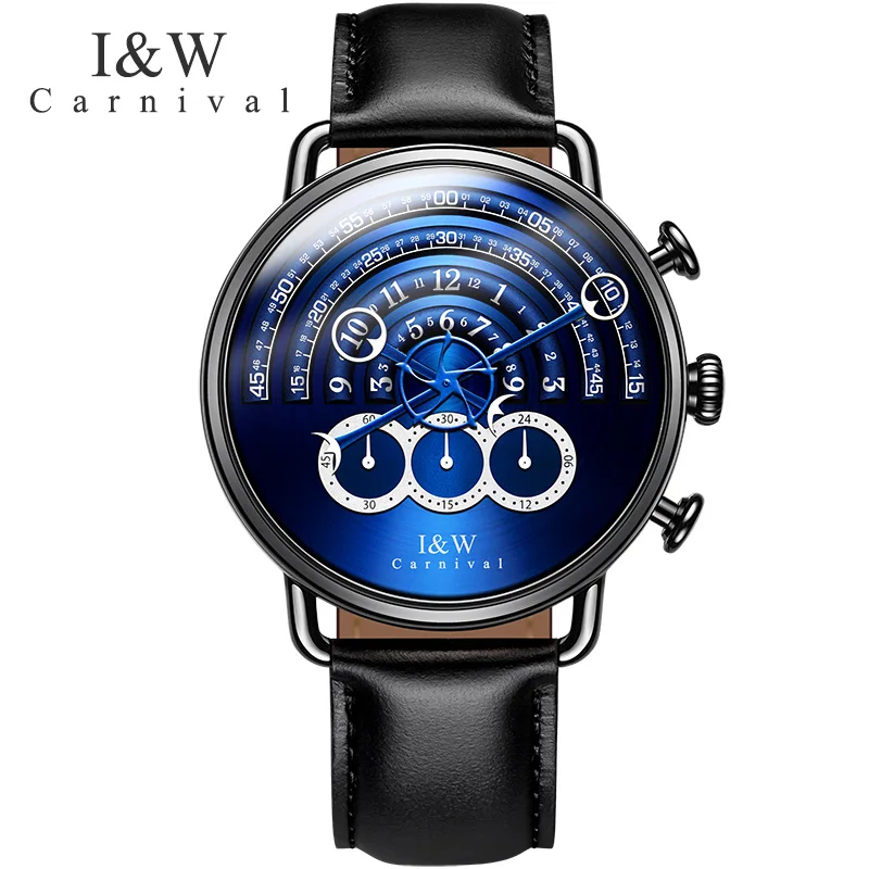

CARNIVAL IW Horloges Mannen Military Sports Top Creative Quartz Stop clock Chronograph Personality Watches Men Sapphire relogio