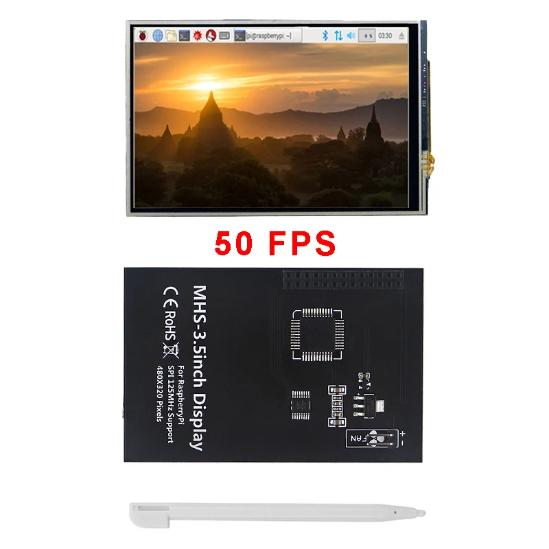 Дисплей с тачскрином Raspberry Pi 4 3 5 дюйма 320x480 SPI ЖК-дисплей 50 FPS чехол из АБС-пластика