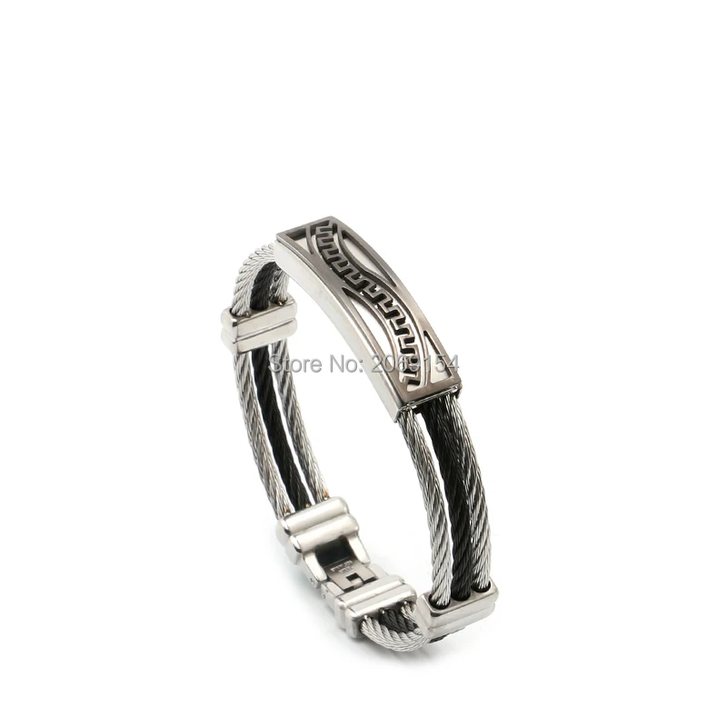 Золотой браслет для мужчин ювелирные изделия из титановой стали Модный черный с