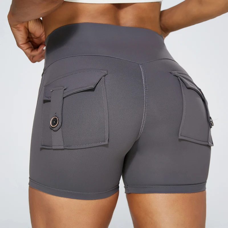 Облегающие Женские шорты с высокой талией эластичные штаны для йоги