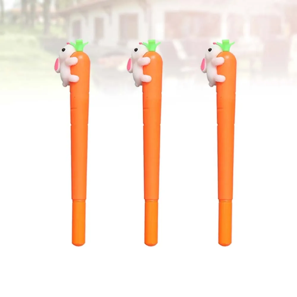 

5PCS 0.5MM Carrot Shaped Black Ink Pen Rabbit Pen for School Office Students