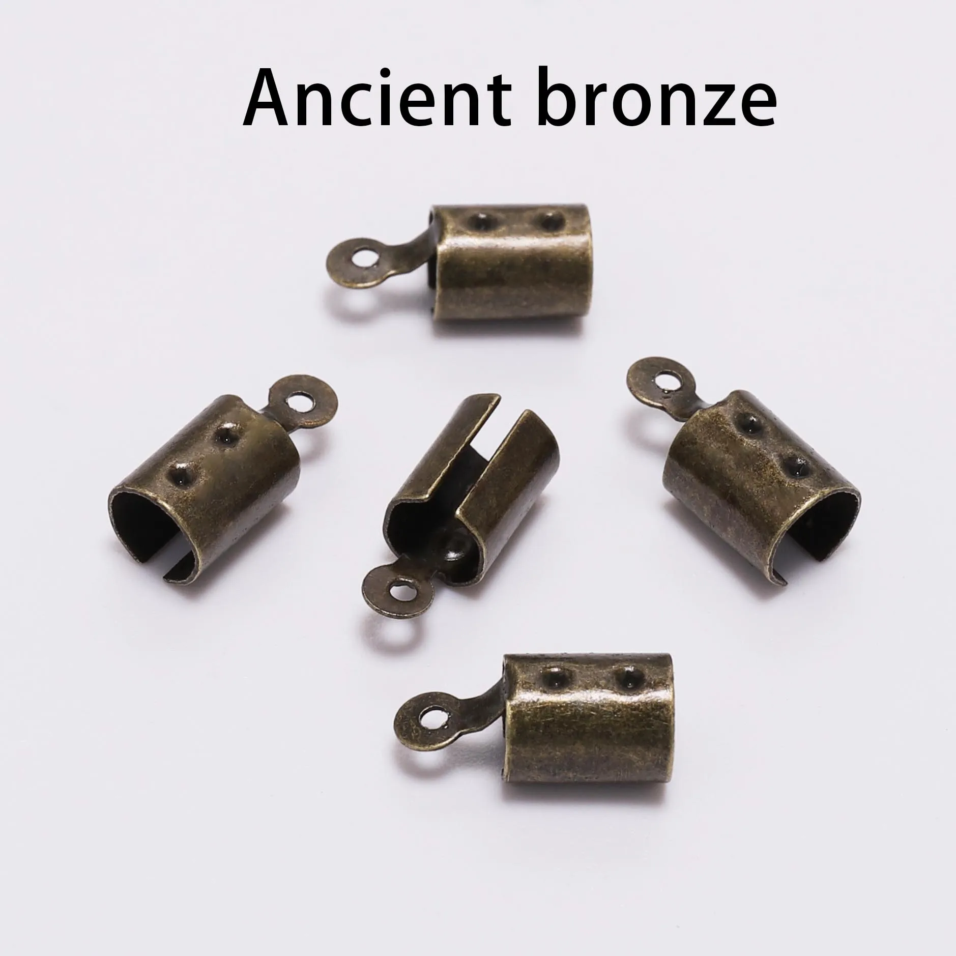 Ancient bronze 200 шт/партия латунные концевые крепежные элементы для страз цепи согнутые концы провода разъем крепеж для DIY ювелирных изделий - Цвет: Ancient bronze