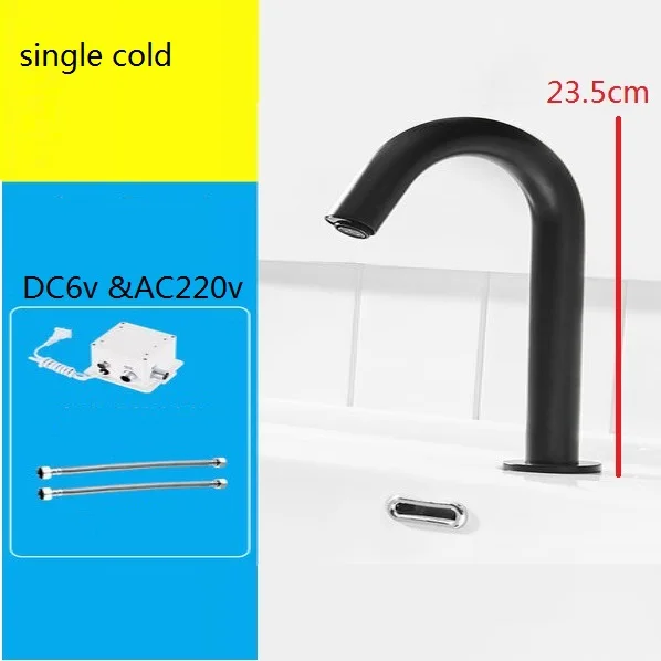 23 DC6V AC220 COLD MTTUZK черный датчик, автоматический крановый Inflrared датчик ручной сенсорный свободный кран горячей холодной смеситель сенсор краны torneira banheiro - Цвет: 23 DC6V AC220 COLD