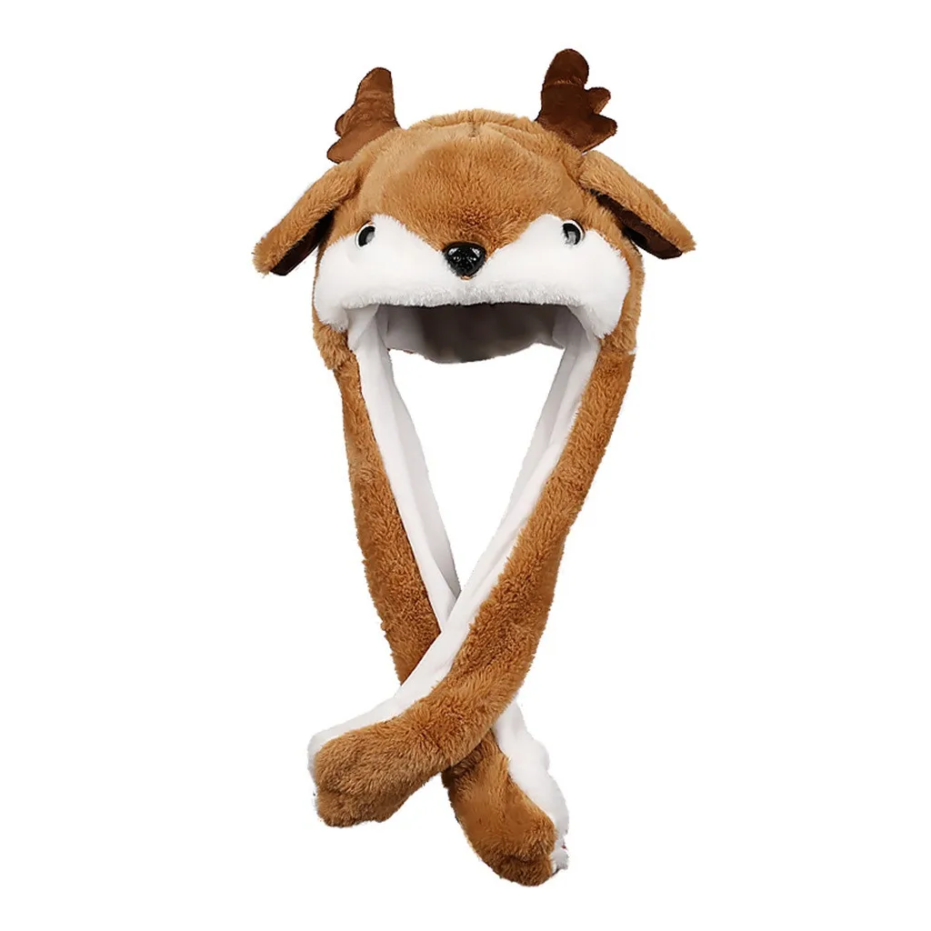 

Fashion Baby Hat Reindeers Hat Ear Moving Jumping Hat Funny Plush Luminous Hat Cap For Kids Newborn Photography Props Hot