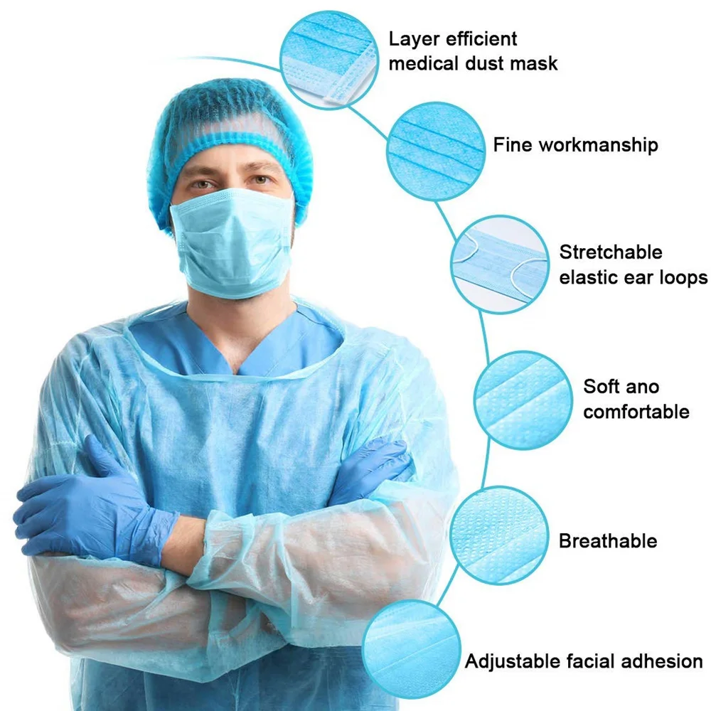 

50Pcs Mask Disposable High Quality Mask Non wove 3 Layer Ply Filter Mask mouth Face mask Breathable Earloops Masks