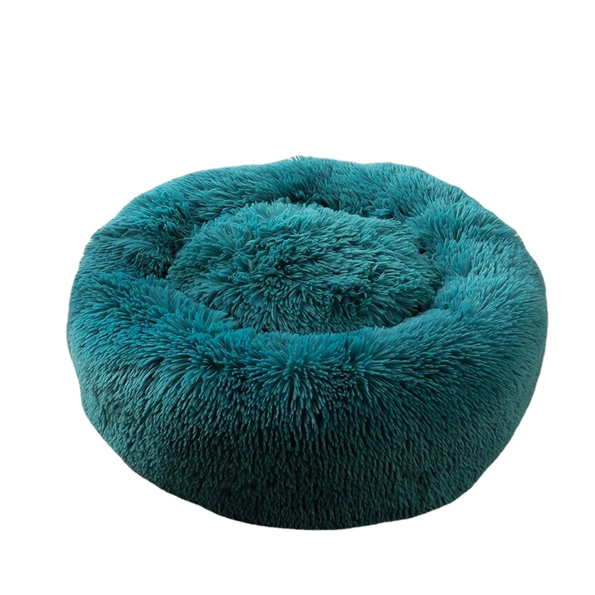 

Long Plush Dounts Cats Dog Bed Basket Luxury Calming Bed Hondenmand Pet Kennel House Shag Vegan Fur Donut Cuddler Cat & Dog Bed