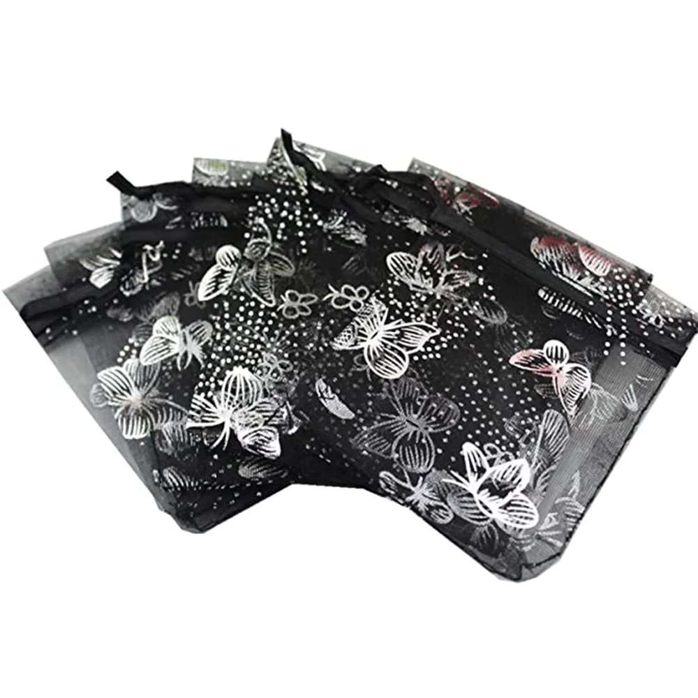 

Wholesale 100pcs/set Organza Bags 10x12cm Champagne Organza Drawstring Pouches Gift Jewelry Packing Wedding Bags 3.5"x4.3"