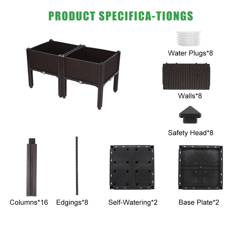 

2Pcs Free Splicing Injection Planting Box Brown Cells Seed Starter Kit Plant Seeds Grow Box cSeedling Trays Germination Box