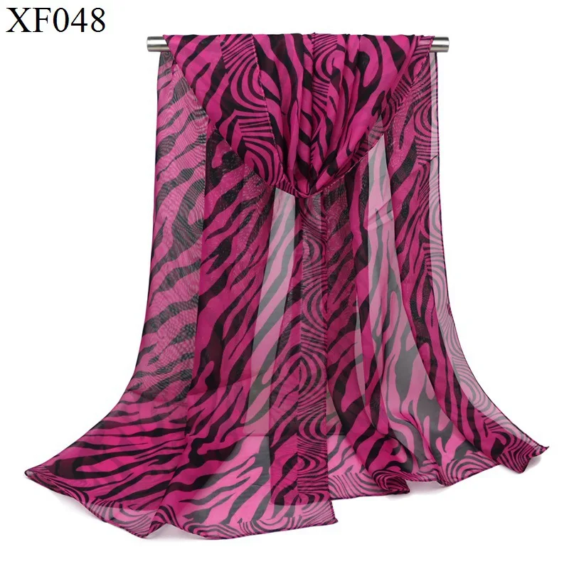 

Korean Silk Scarf Women's Zebra Striped Chiffon Scarf Spring and Autumn Thin Scarf Leopard Print Shawl Chiffon Hijab Bandana