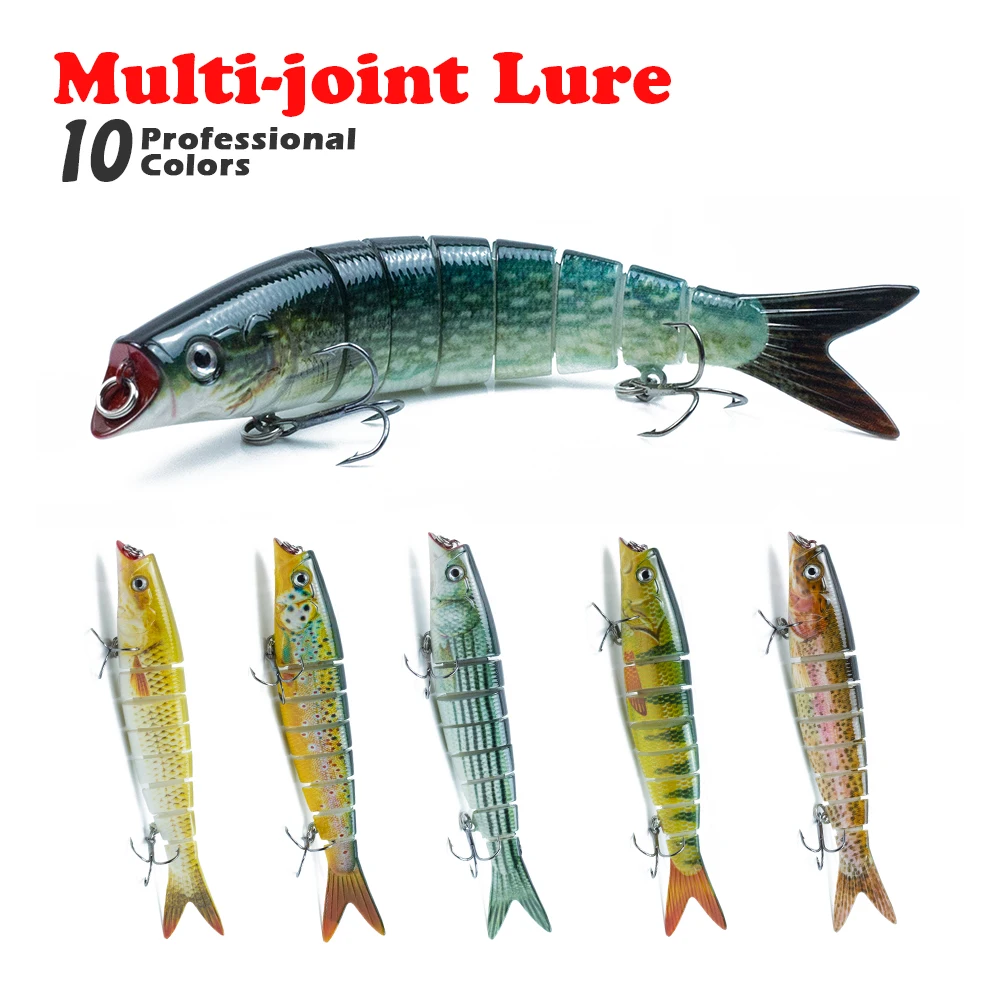 

Hanlin Multiple Colour Trout Fishing Lure 140mm/22g 8 Segments Jointed Minnow Bait Fishing Tackle Lures Wobbler Swimbait Sinking