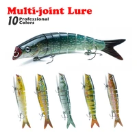 hanlin multiple colour trout fishing lure 140mm22g 8 segments jointed minnow bait fishing tackle lures wobbler swimbait sinking