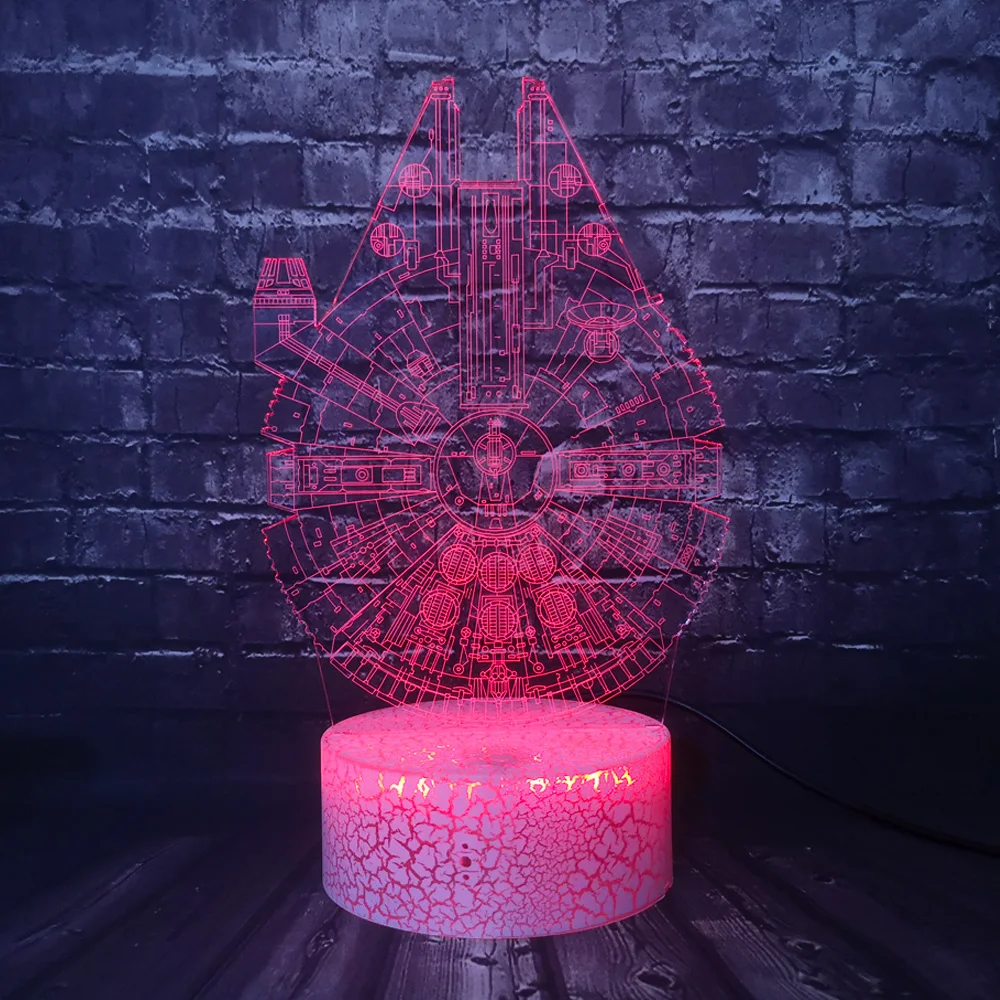 Звездные войны ночной Светильник НЛО 3D оптический светодиодный светильник