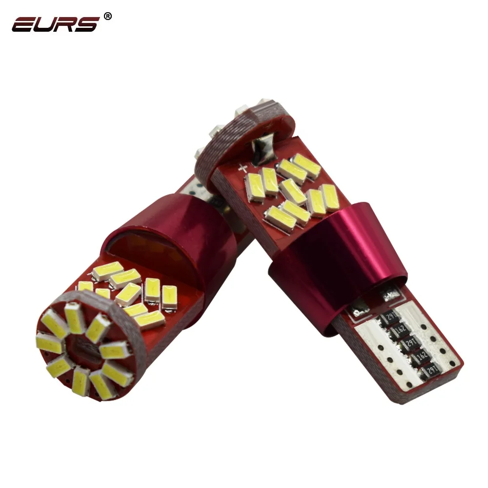 EURS 10 шт. T10 светодиодная лампочка для салона автомобиля Canbus Error Free белый 3014 27SMD