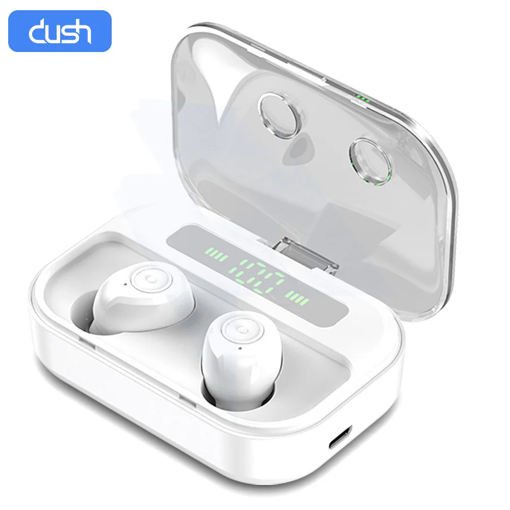 DUSH Спортивная Беспроводная bluetooth гарнитура Smart Finger Touch Мини светодиодный дисплей