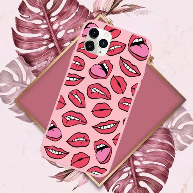 

Sexy lips lipstick Phone Case Candy Color for iPhone 11 12 mini pro XS MAX 8 7 6 6S Plus X 5S SE 2020 XR