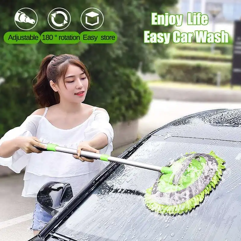 Щетка для мойки автомобиля 2 в 1 из микрофибры мягкая Швабра автомобилей