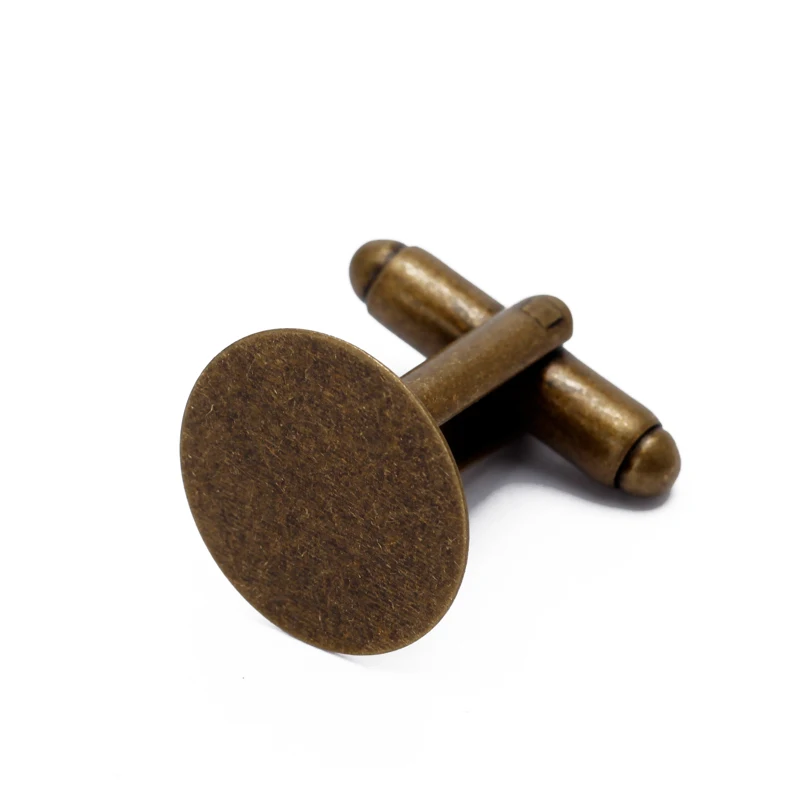 10 шт. 15 мм медная пустая круглая запонка Кабошон Настройки плоский лоток Базовая