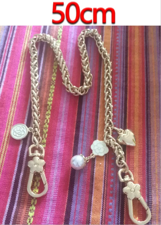 50cm Gold DIY аксессуары 40 см-150 см Замена золотой металлической цепью лямки для небольших сумок, сумки 8 мм сумка ручки сумки ремни - Цвет: 50cm Gold
