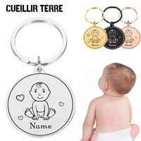 lovely personalized baby boys girls keychain name birth for newborn commemorate new mom dad gift keyring women gift %d0%b1%d1%80%d0%b5%d0%bb%d0%be%d0%ba
