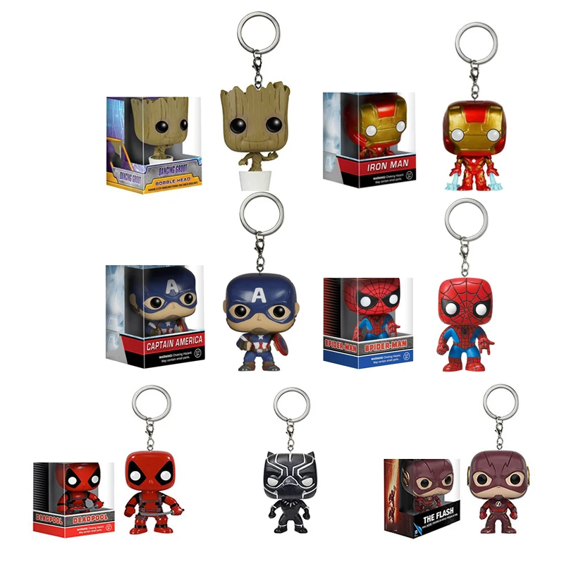 FUNKO Marvel Мстители Капитан Америка Человек паук Дэдпул Карманный Брелок Железный