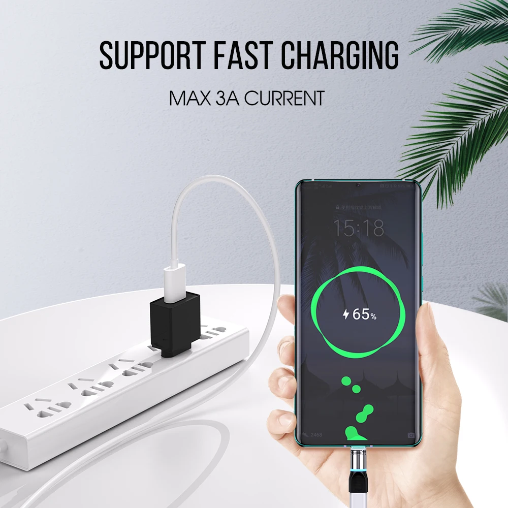 Магнитный адаптер YKZ с разъемом USB Type-C Micro для подсветки C на Type быстрая зарядка