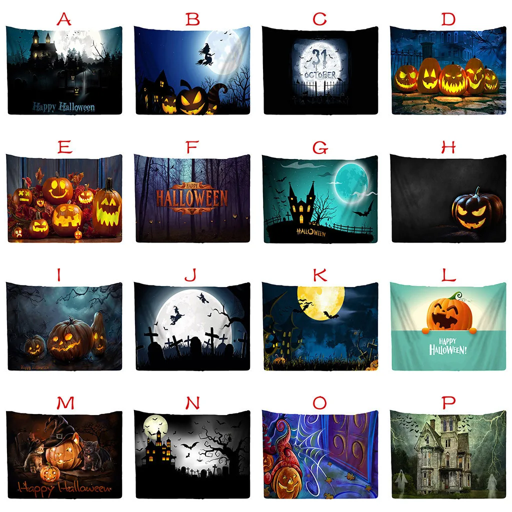 Гобелен с хеллоуинской тематикой ведьма Гуль Квадратный Ковер на стену рисунком