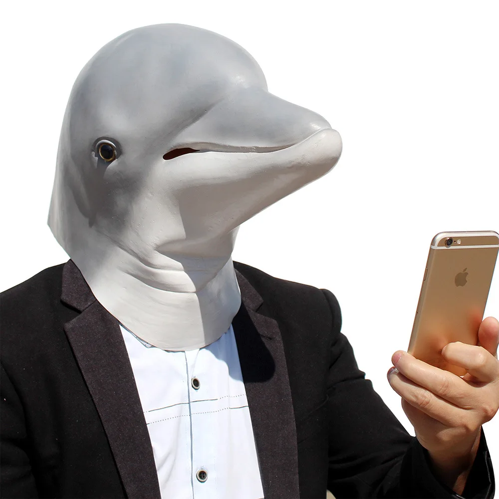 Женская латексная маска в виде головы дельфина рыбы | Дом и сад