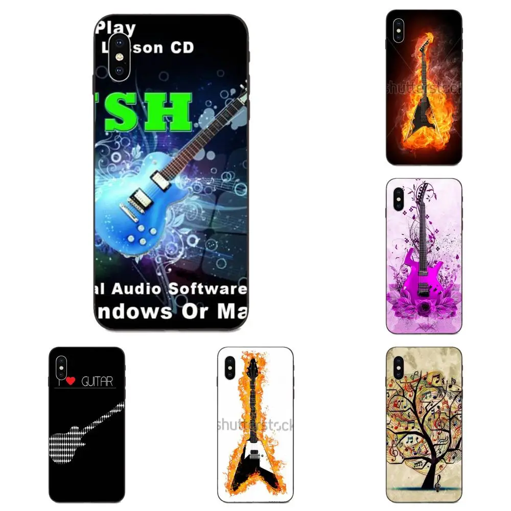 Огонь воды гитара музыкальный плакат для Apple iPhone 4 4S 5 5S SE 6 6S 7 8 11 Plus X XS Max XR Pro ТПУ