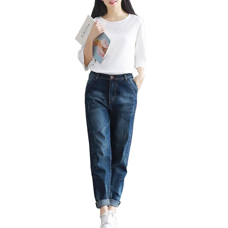

New Spring Jeans Harem Pants Women Trousers Casual 4XL Loose Vintage Denim Pants High Waist Jeans Women Full Pants