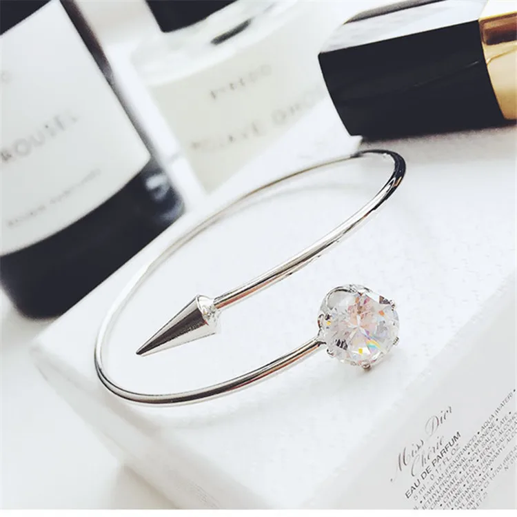 

Korean style simple design small tail nail bracelet opening shiny bracelet girls' all-match Nicholas bracelet
