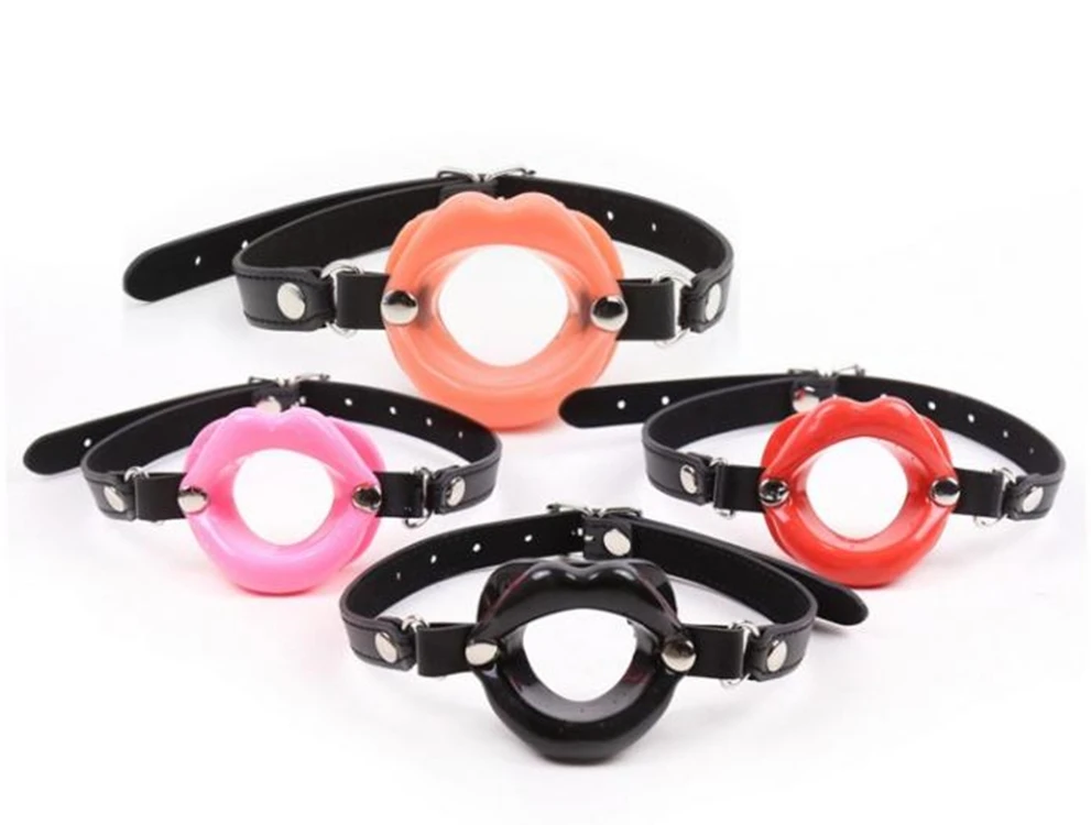 Сексуальные губы резиновые кожаные с открытым ртом кляп оральный Фетиш раб БДСМ