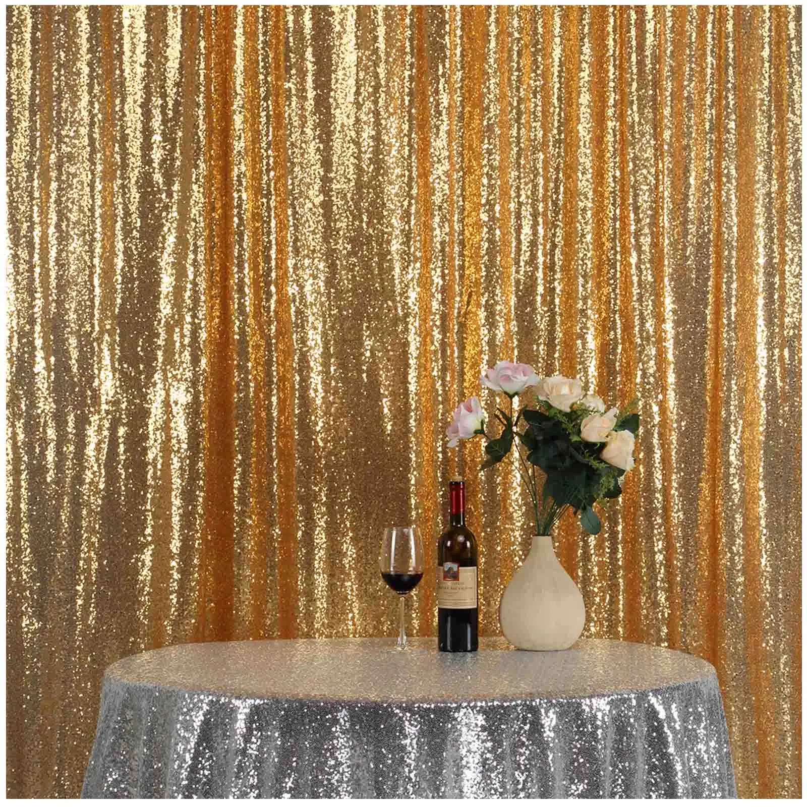 

Customize- 1 pc Gold W:10FT(3meters) x H:8FT(2.5Meters) sequin backdrop