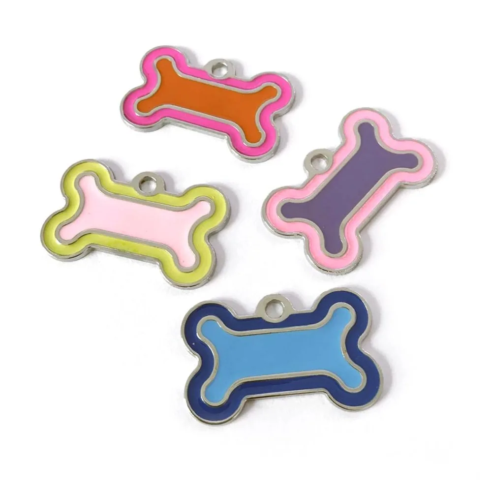 Собака ID тег Выгравированные металлические Подгонянные Pet теги маленькие