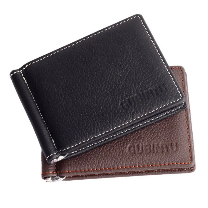 Повседневные мужские кошельки кожаные однотонные роскошные из искусственной